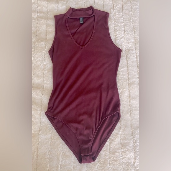 Ribbed wine bodysuit - Picture 1 of 1